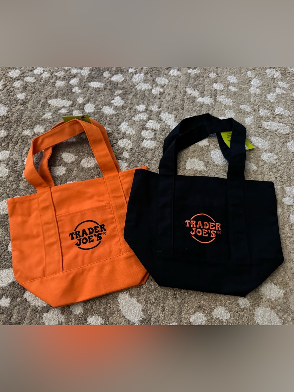 Canvas Tote Bags - Orange & Black